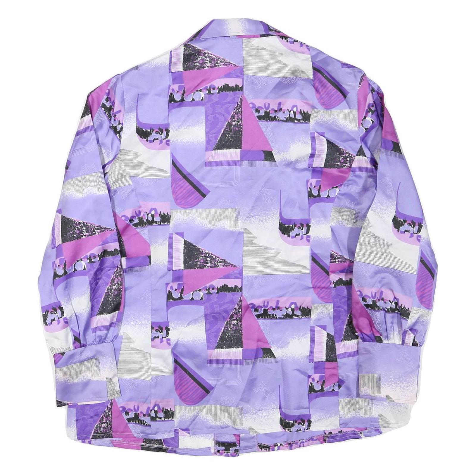ORLY Womens Purple & Pink Abstract Print Shirt XL Polyester Blend
