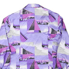 ORLY Womens Purple & Pink Abstract Print Shirt XL Polyester Blend