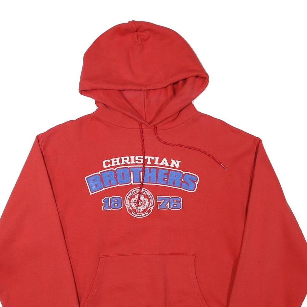 CHAMPION Mens Red Christian Brothers Pullover Hoodie S College Graphic