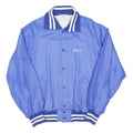 GEM SPORTSWEAR Mens Blue Button Nylon Classic Jacket XL Athletic Striped Cuffs