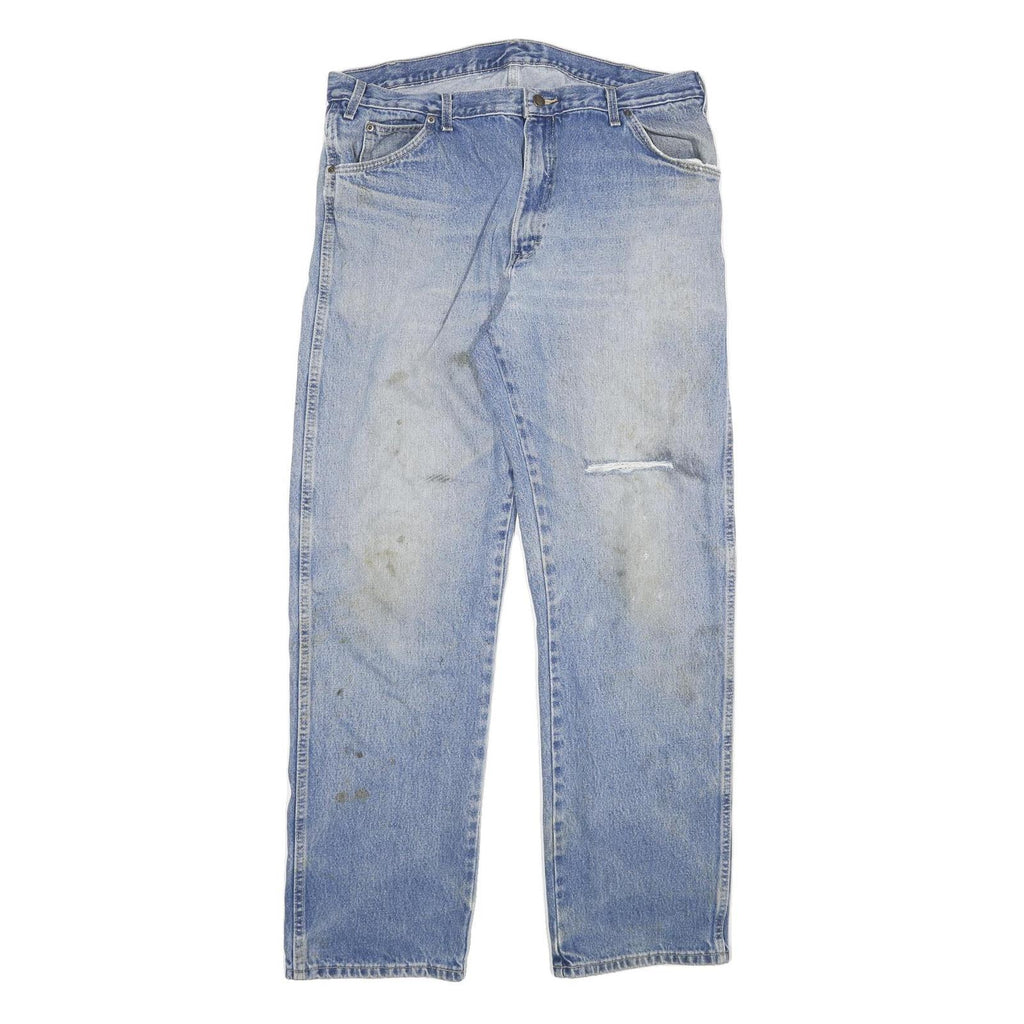 DICKIES Mens Regular Fit Light Blue Denim Jeans W36 L33 Workwear Zip Closure