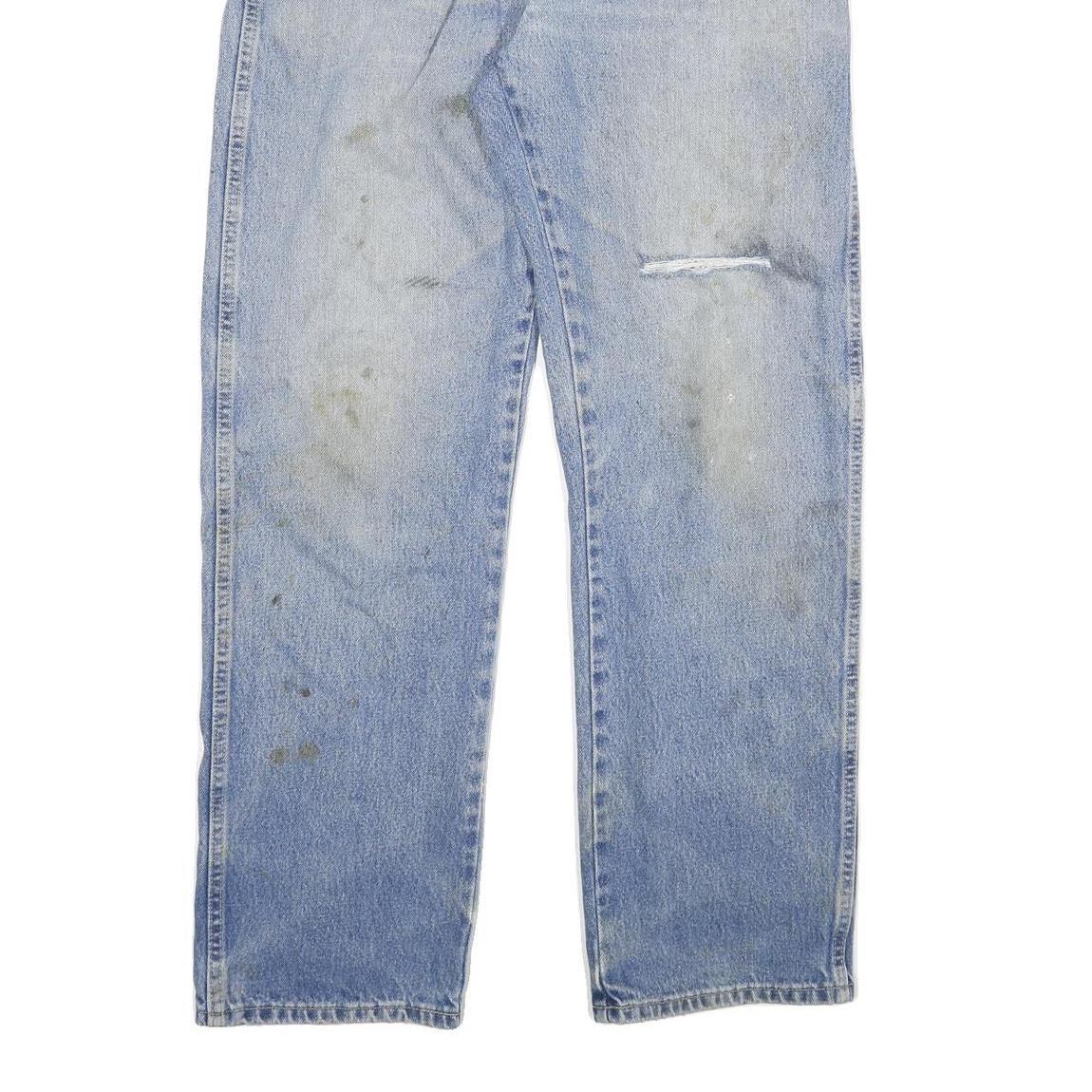 DICKIES Mens Regular Fit Light Blue Denim Jeans W36 L33 Workwear Zip Closure