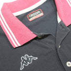 KAPPA Mens Black & Pink Polo Shirt XL Cotton Short Sleeve Casual Basic