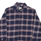 JACHS Mens Blue & Red Check Shirt M Button Long Sleeve Casual Cotton