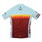 MONTON Womens Light Blue & Maroon Cycling Jersey M Short Sleeve Round Neck