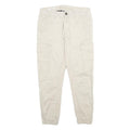 JACK & JONES Mens Regular Fit Beige Cargo Trousers W30 L26 Cotton Blend Zip