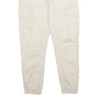 JACK & JONES Mens Regular Fit Beige Cargo Trousers W30 L26 Cotton Blend Zip