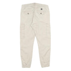 JACK & JONES Mens Regular Fit Beige Cargo Trousers W30 L26 Cotton Blend Zip