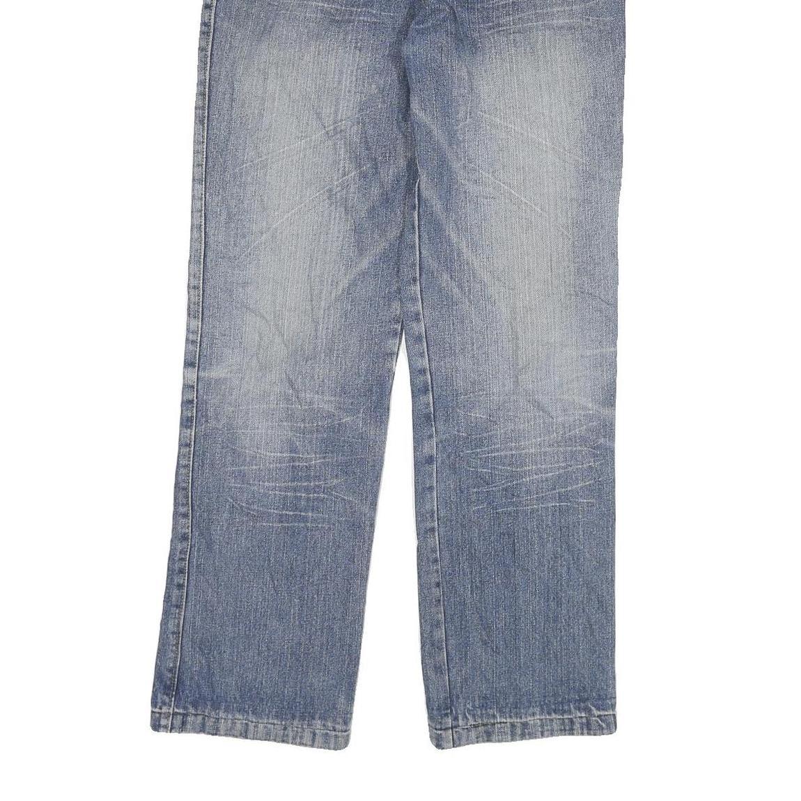 NORTH Womens Regular Fit Blue Denim Jeans W28 L29 Embroidered Pockets Zip