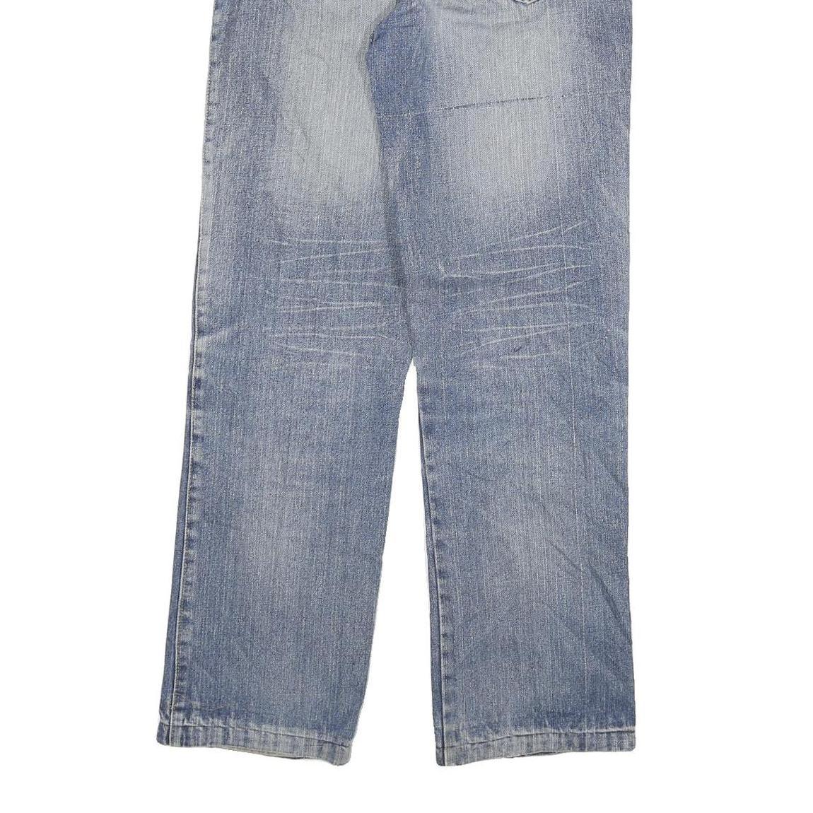 NORTH Womens Regular Fit Blue Denim Jeans W28 L29 Embroidered Pockets Zip