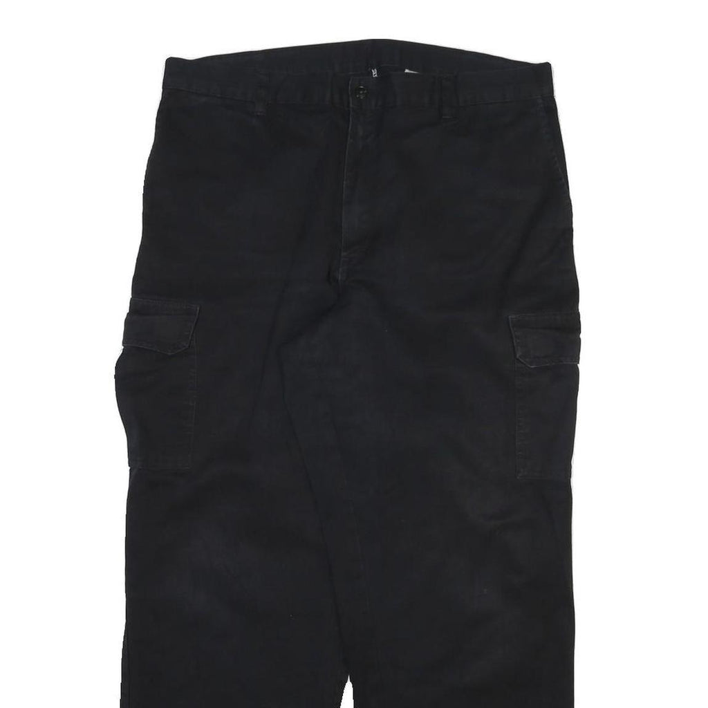 DICKIES Mens Black Cotton Blend Regular Fit Straight Leg Trousers W36 L29