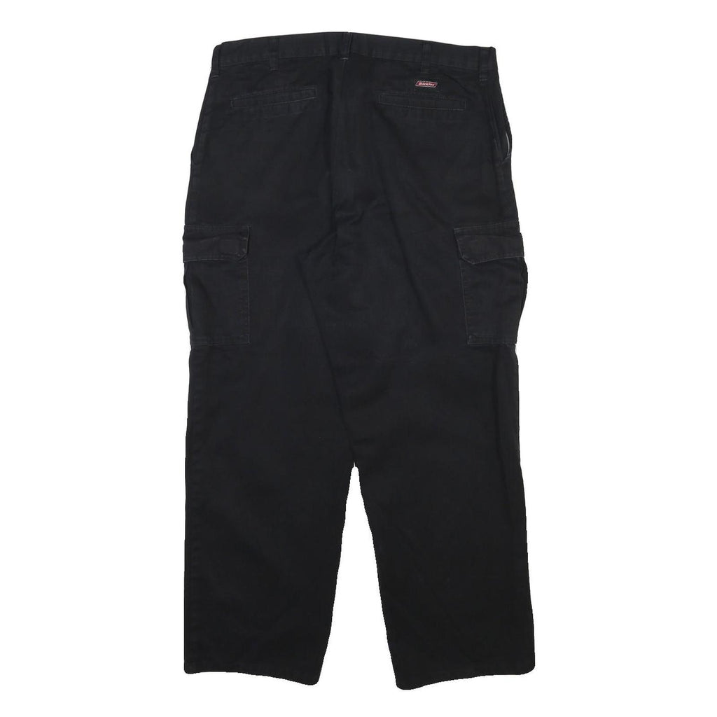 DICKIES Mens Black Cotton Blend Regular Fit Straight Leg Trousers W36 L29