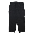 DICKIES Mens Black Cotton Blend Regular Fit Straight Leg Trousers W36 L29