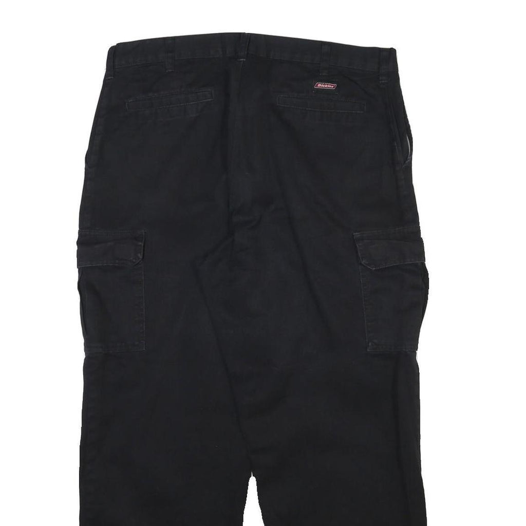 DICKIES Mens Black Cotton Blend Regular Fit Straight Leg Trousers W36 L29