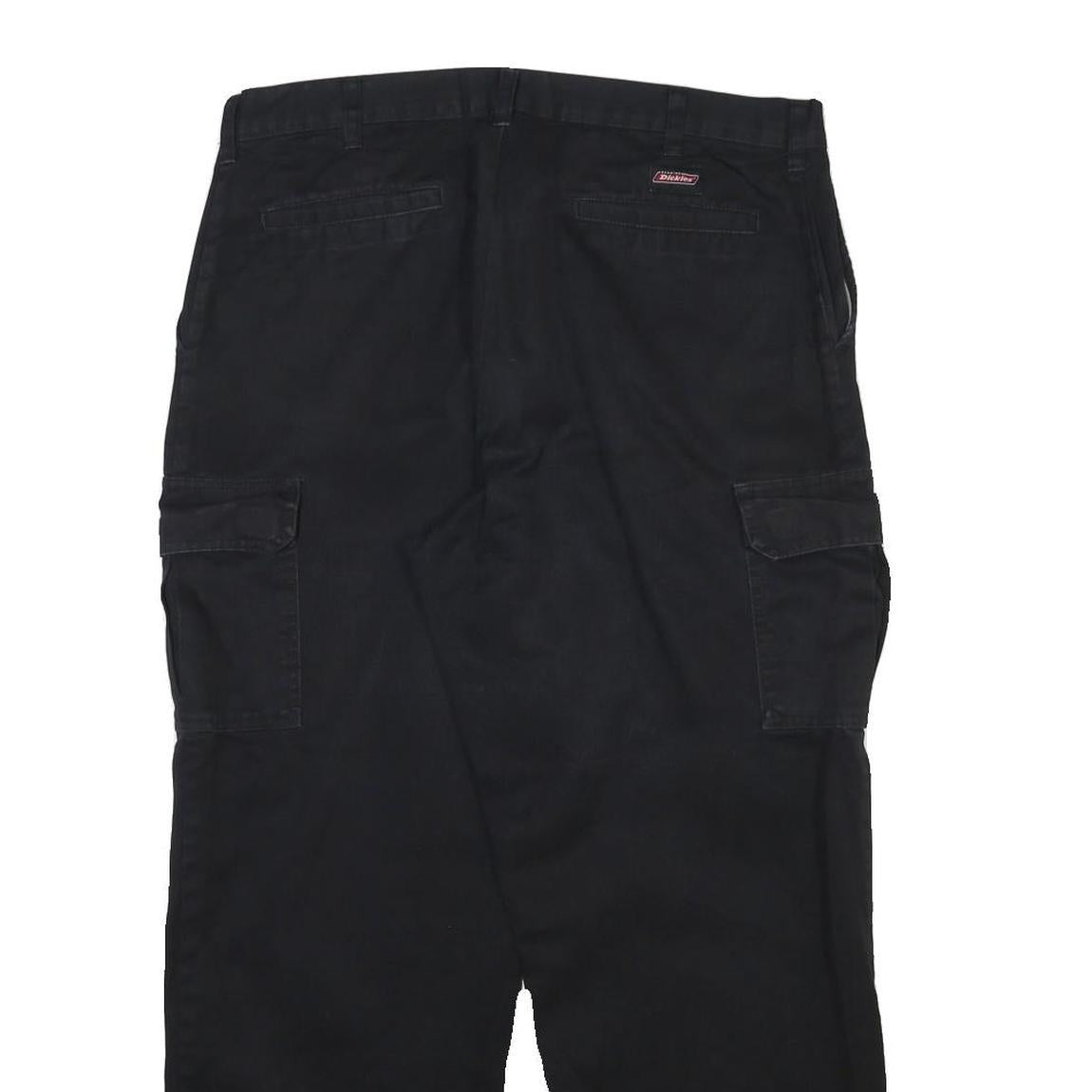 DICKIES Mens Black Cotton Blend Regular Fit Straight Leg Trousers W36 L29