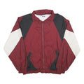 PRO SPIRIT Mens Maroon Black & White Windbreaker Jacket XL Nylon Colourblock Zip