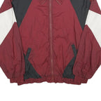PRO SPIRIT Mens Maroon Black & White Windbreaker Jacket XL Nylon Colourblock Zip