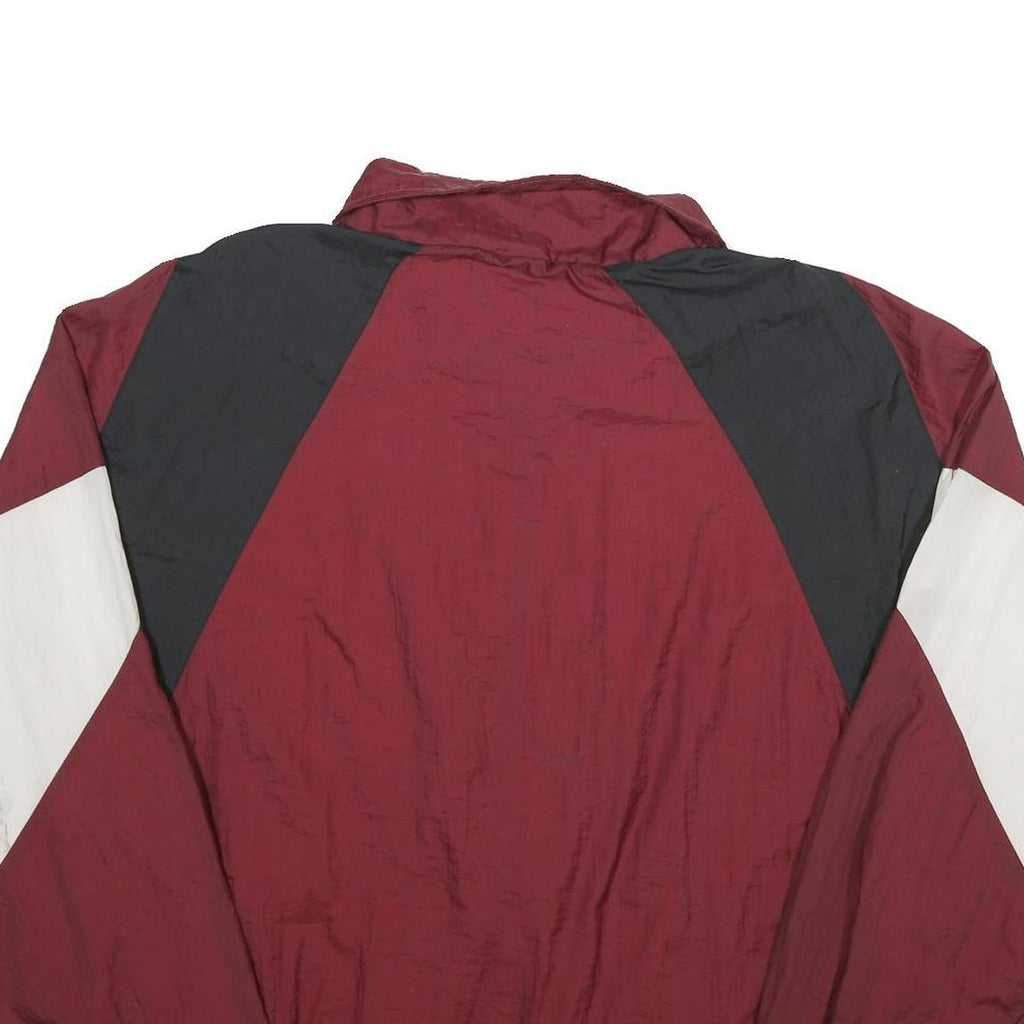 PRO SPIRIT Mens Maroon Black & White Windbreaker Jacket XL Nylon Colourblock Zip