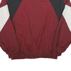 PRO SPIRIT Mens Maroon Black & White Windbreaker Jacket XL Nylon Colourblock Zip