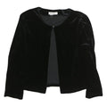 COLDWATER CREEK Womens Black Velvet Top Long Sleeve Round Neck M Classic