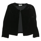 COLDWATER CREEK Womens Black Velvet Top Long Sleeve Round Neck M Classic