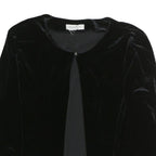 COLDWATER CREEK Womens Black Velvet Top Long Sleeve Round Neck M Classic