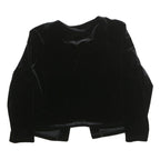 COLDWATER CREEK Womens Black Velvet Top Long Sleeve Round Neck M Classic