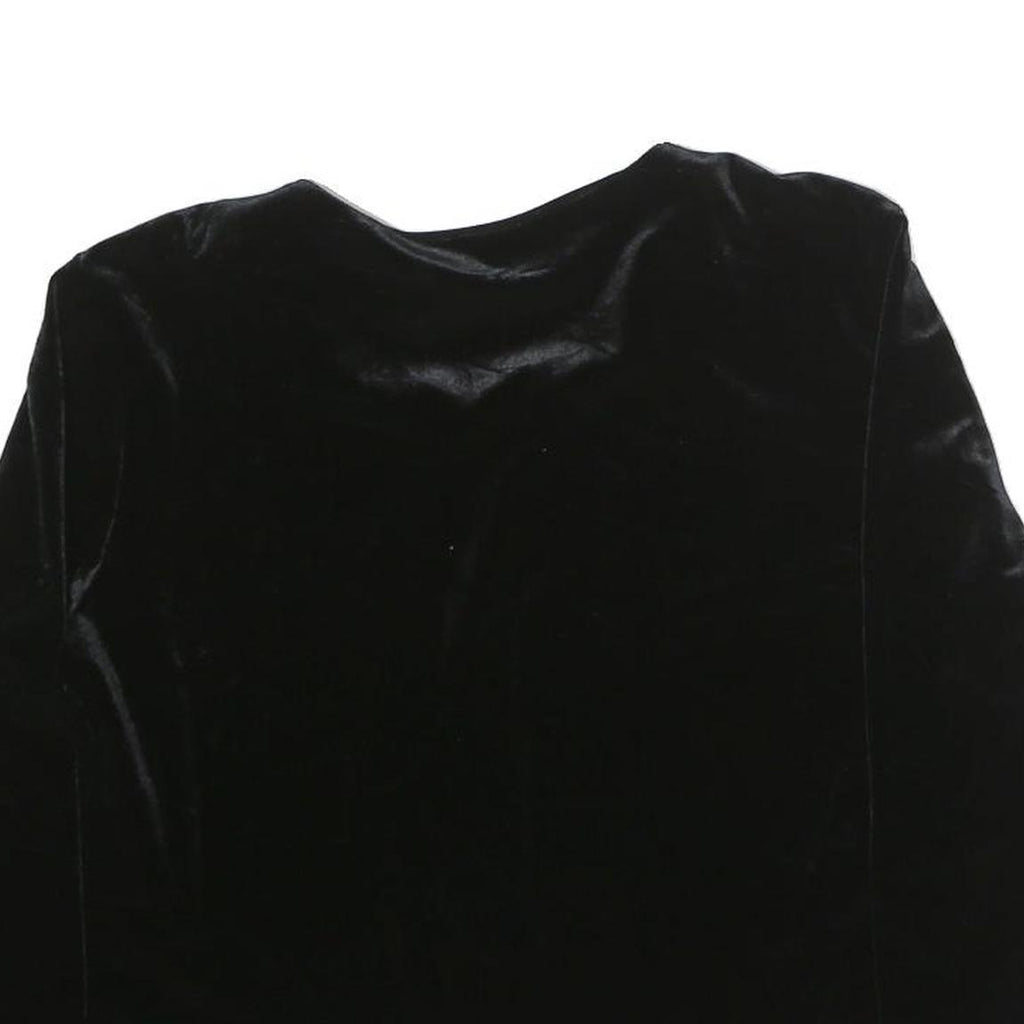 COLDWATER CREEK Womens Black Velvet Top Long Sleeve Round Neck M Classic