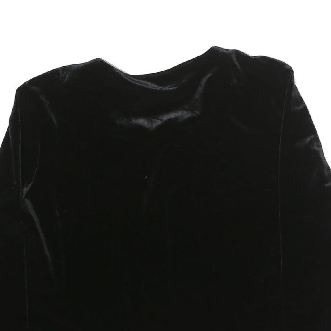 COLDWATER CREEK Womens Black Velvet Top Long Sleeve Round Neck M Classic