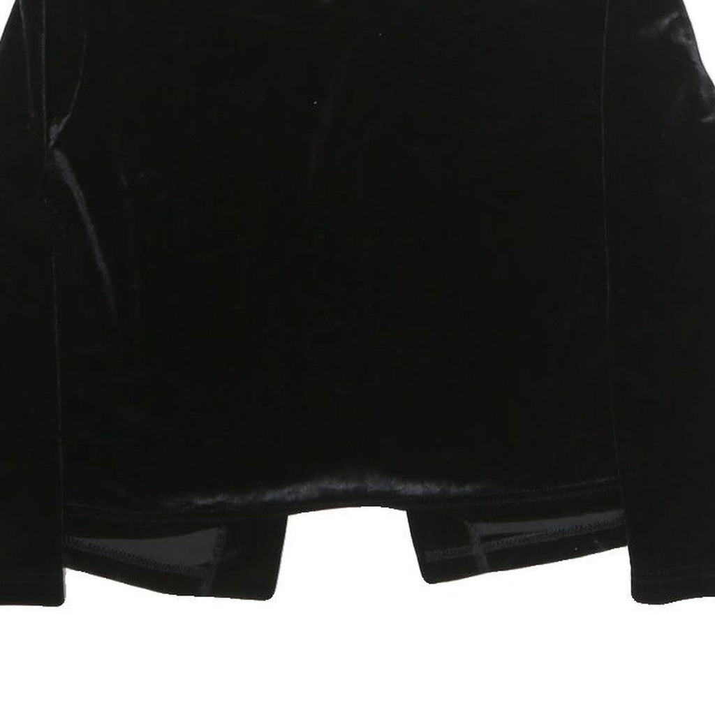 COLDWATER CREEK Womens Black Velvet Top Long Sleeve Round Neck M Classic
