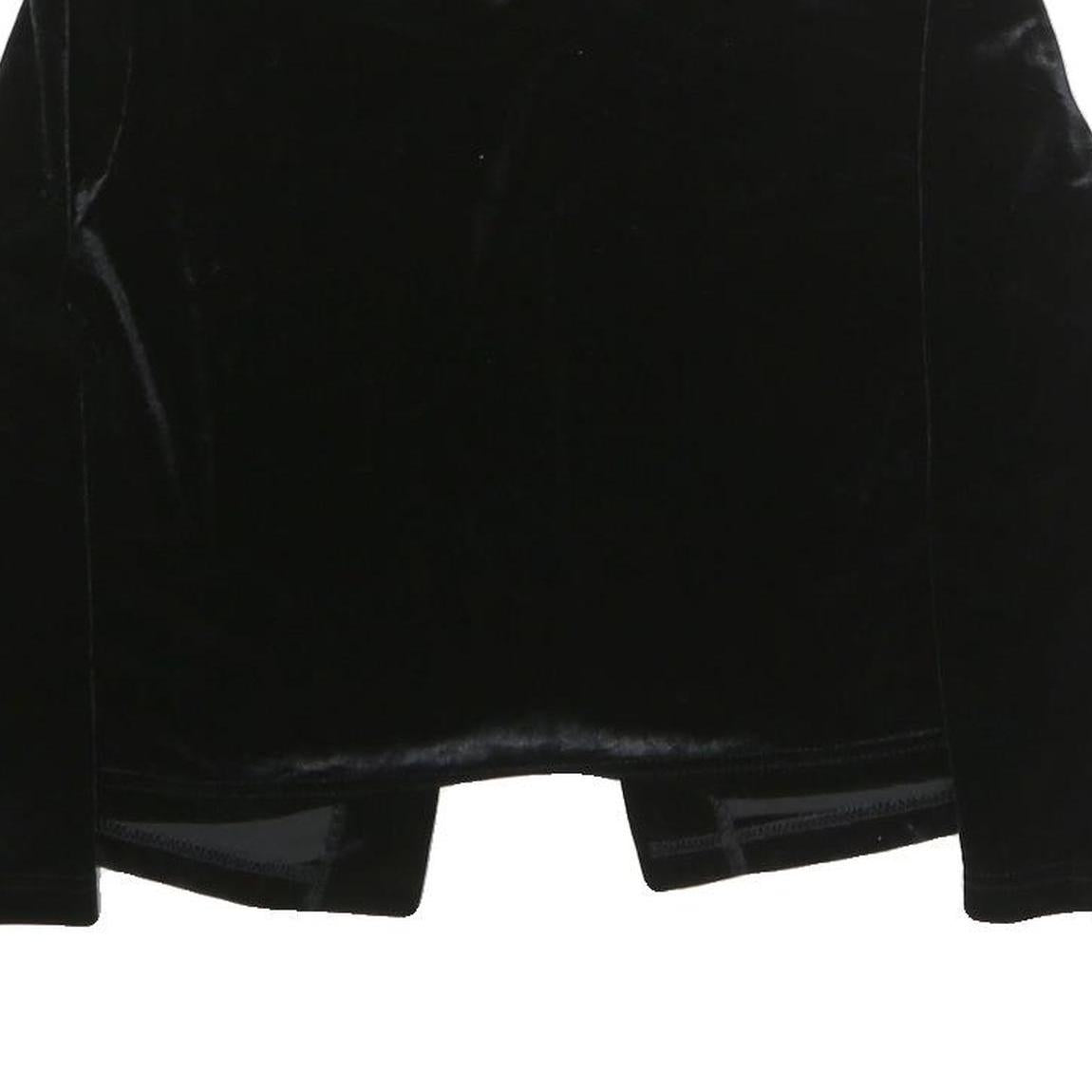 COLDWATER CREEK Womens Black Velvet Top Long Sleeve Round Neck M Classic