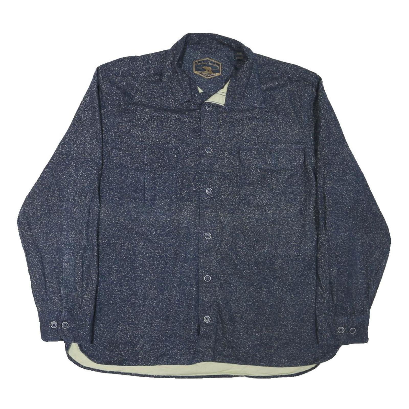 FREEDOM FOUNDRY Mens Blue Cotton Blend Shirt XL Casual Long Sleeve Button