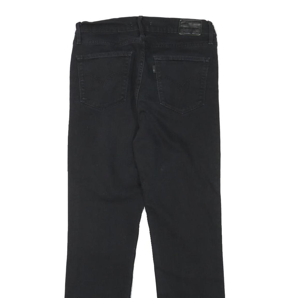 LEVI'S Womens Black Regular Straight Denim Medium W27 L26 Zip Jeans