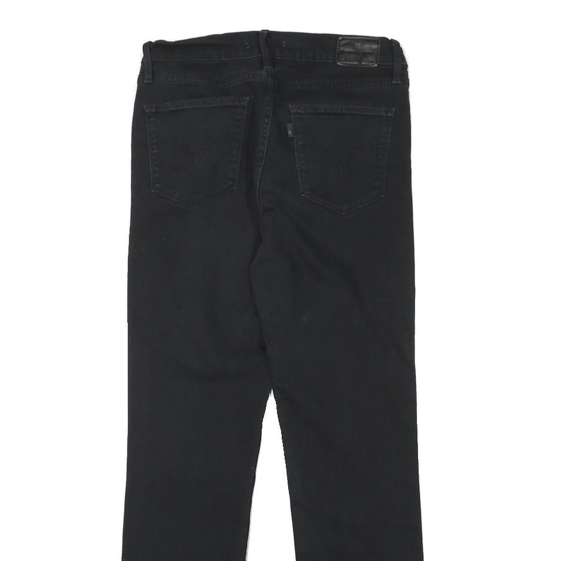 LEVI'S Womens Black Regular Straight Denim Medium W27 L26 Zip Jeans