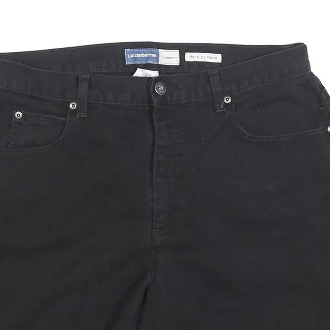LIZ CLAIBORNE Womens Black Cotton Blend Casual Shorts Size M W32 Stylish