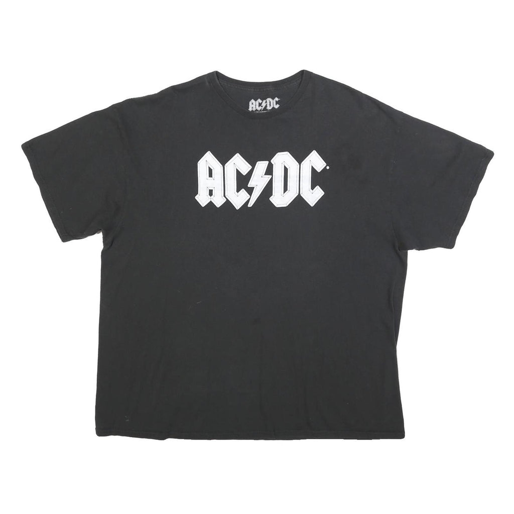 ACDC Mens Black Band T-Shirt 2XL Short Sleeve Crew Neck Rock Music