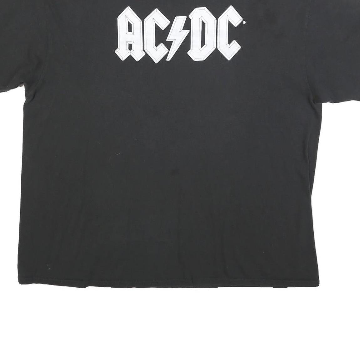 ACDC Mens Black Band T-Shirt 2XL Short Sleeve Crew Neck Rock Music