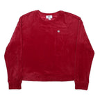JUICY COUTURE Womens Red Velvet Crew Neck M Sweatshirt Cropped Luxe Comfort