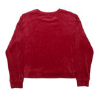 JUICY COUTURE Womens Red Velvet Crew Neck M Sweatshirt Cropped Luxe Comfort
