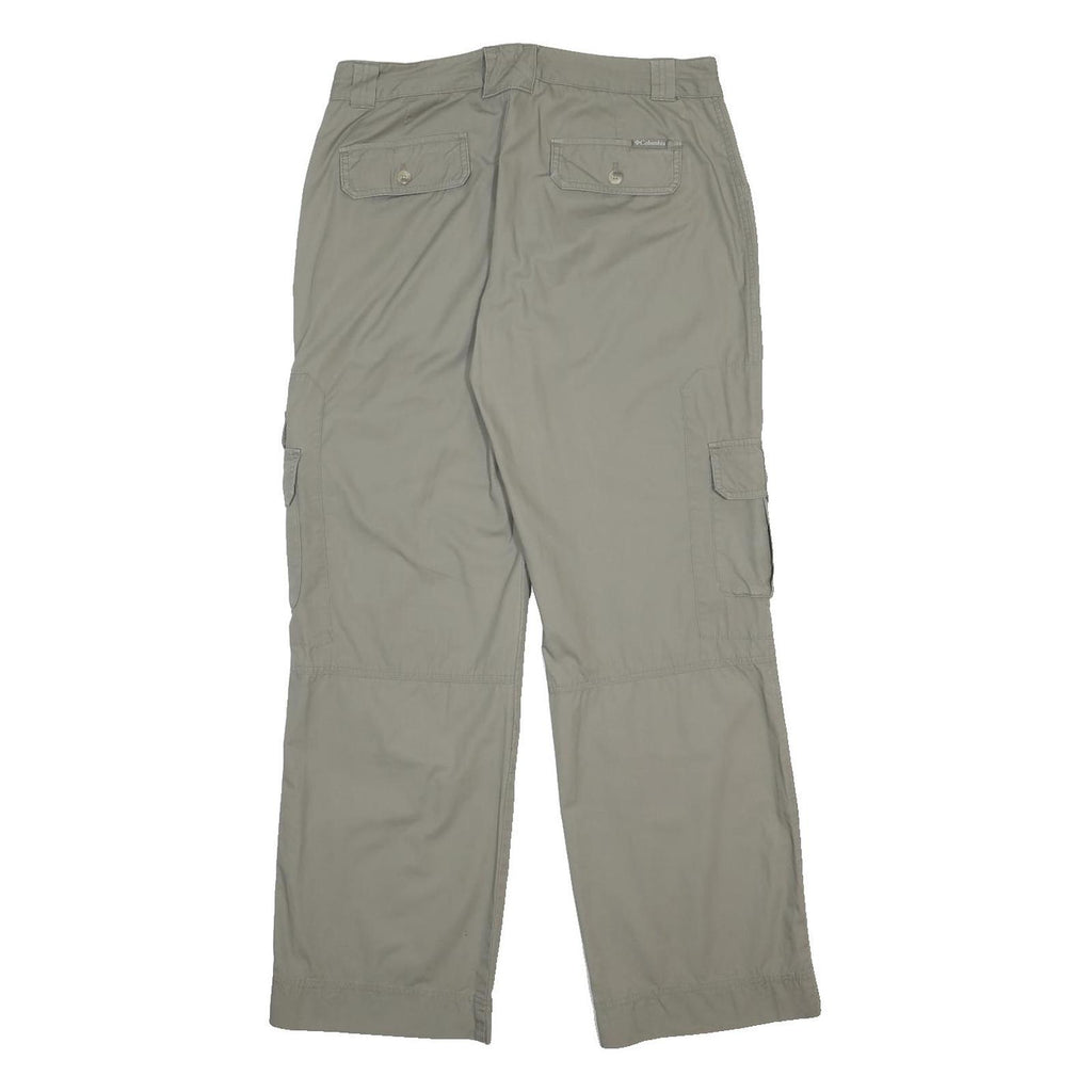 COLUMBIA Womens Cotton Blend Beige Regular Cargo Trousers W34 L31 Outdoor