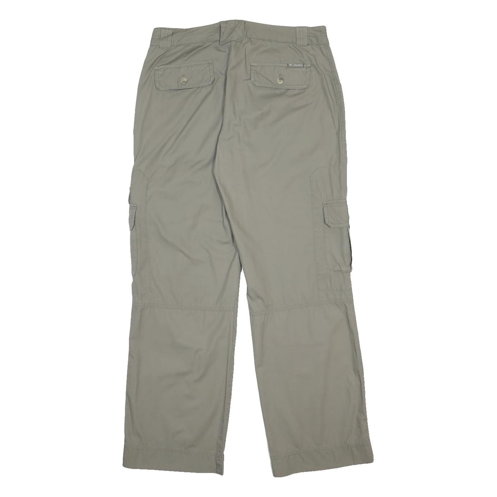 COLUMBIA Womens Cotton Blend Beige Regular Cargo Trousers W34 L31 Outdoor