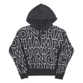 CHAMPION REVERSE WEAVE Womens Black Hoodie S All Over Brand Logo Pullover