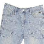 CLOCK HOUSE Mens Denim Blue Shorts L W35 Cotton Casual Zip Pockets