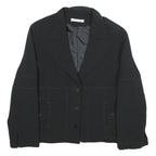 CHRISTINE LAURE Womens Black Casual Jacket UK 14 Polyester Blend Button Closure