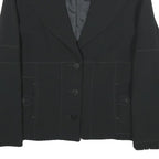 CHRISTINE LAURE Womens Black Casual Jacket UK 14 Polyester Blend Button Closure