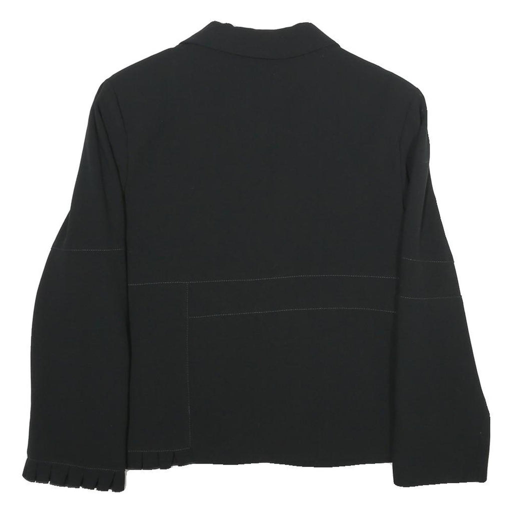 CHRISTINE LAURE Womens Black Casual Jacket UK 14 Polyester Blend Button Closure