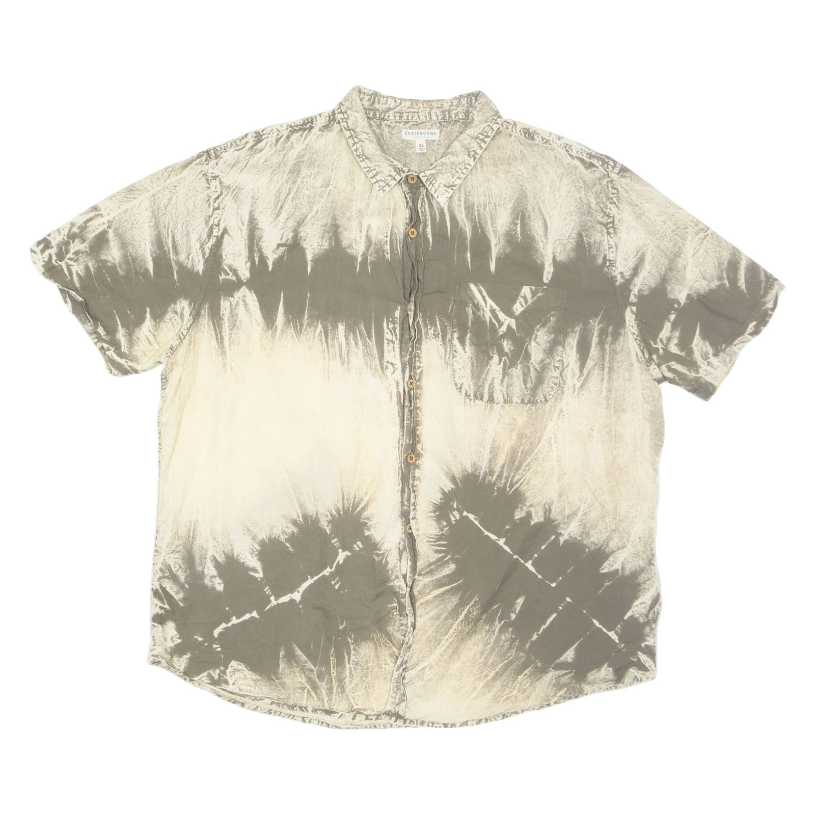 EARTHBOUND Mens Shirt Grey Crazy Pattern XL