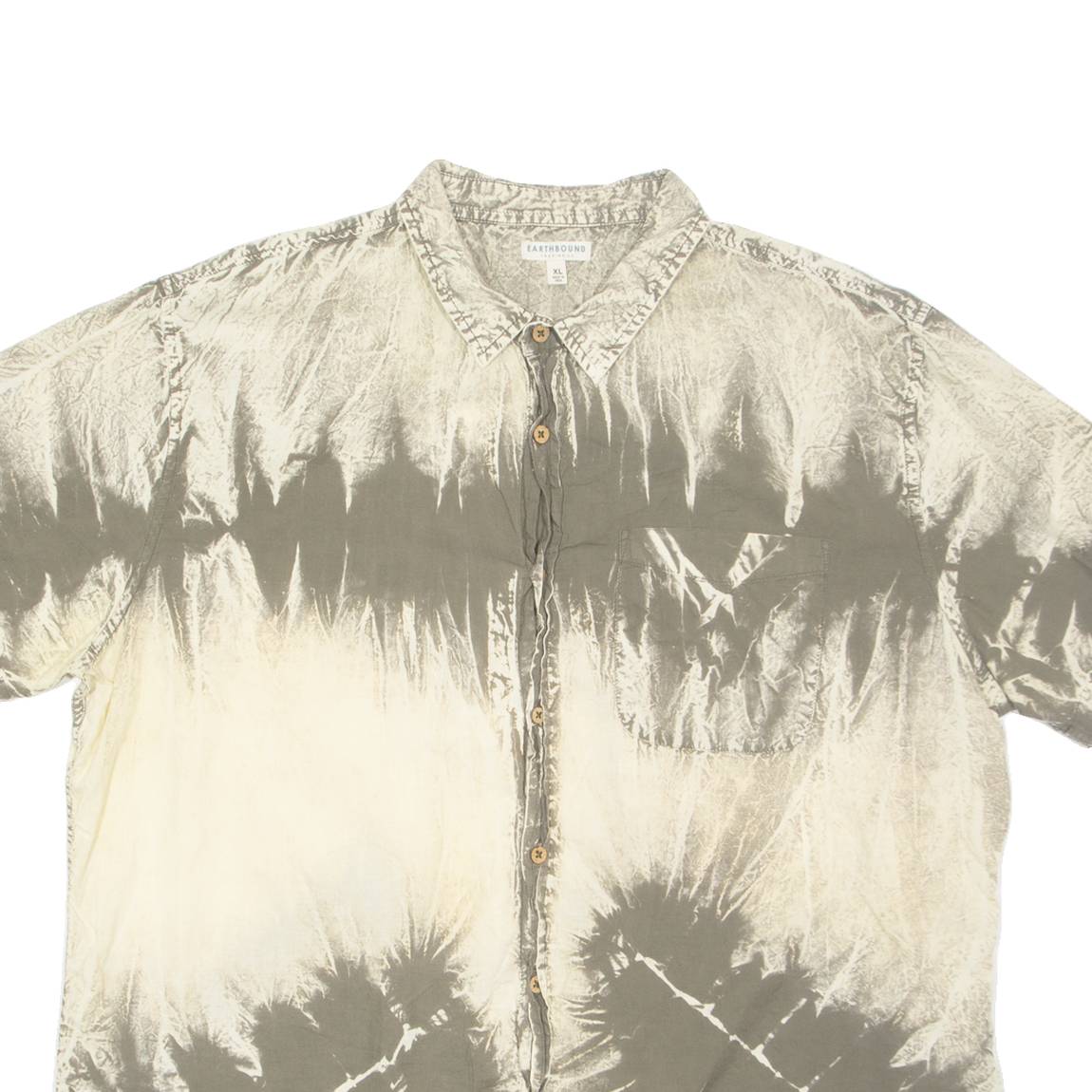 EARTHBOUND Mens Shirt Grey Crazy Pattern XL