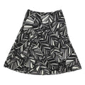 MONSOON Womens Black White & Grey Leaf Print A-Line Midi Cotton Blend Skirt M