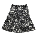 MONSOON Womens Black White & Grey Leaf Print A-Line Midi Cotton Blend Skirt M
